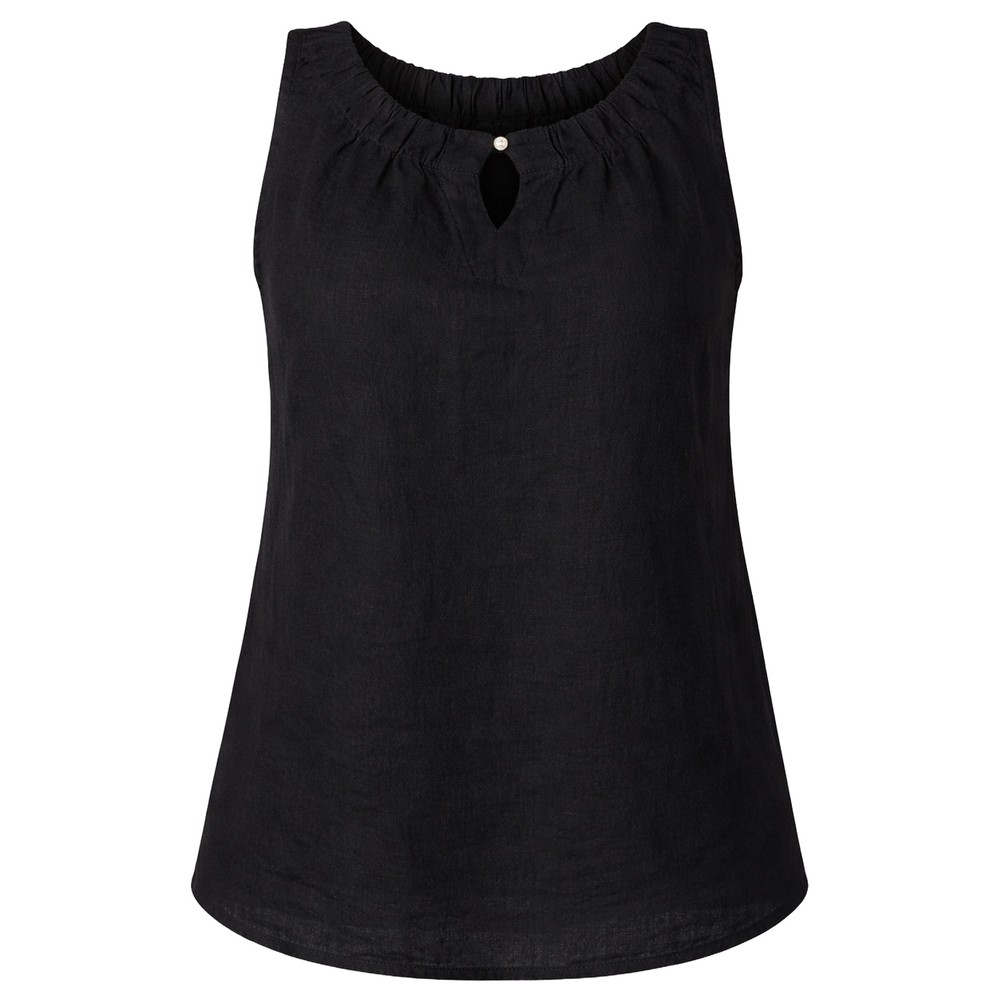 Amazing Woman Laura Black Linen Top Black 