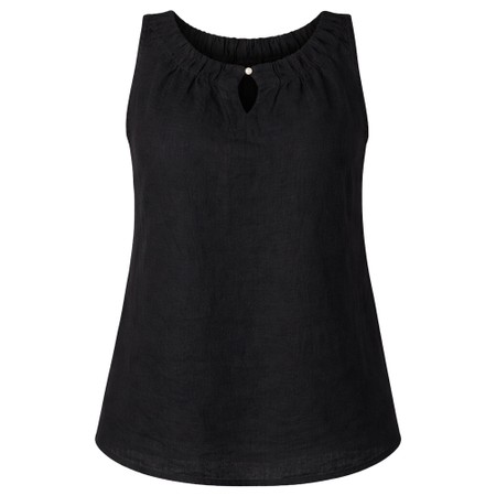 Amazing Woman Laura Black Linen Top - Black