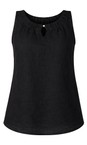 Amazing Woman Black  Laura Black Linen Top  