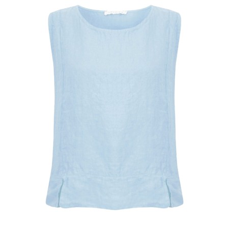 Amazing Woman Lucie Ice Blue Linen Top - Blue