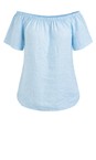Amazing Woman Ice Blue Ellie Ice Blue Linen Top  