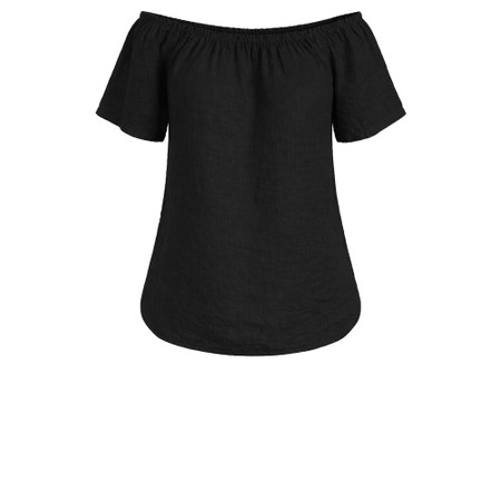 Amazing Woman Ellie Black Linen Top - Black