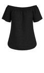 Amazing Woman Black  Ellie Black Linen Top  