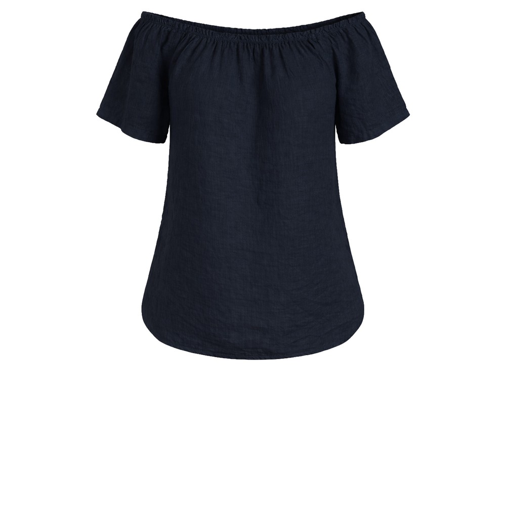 Amazing Woman Ellie Navy Linen Top Navy
