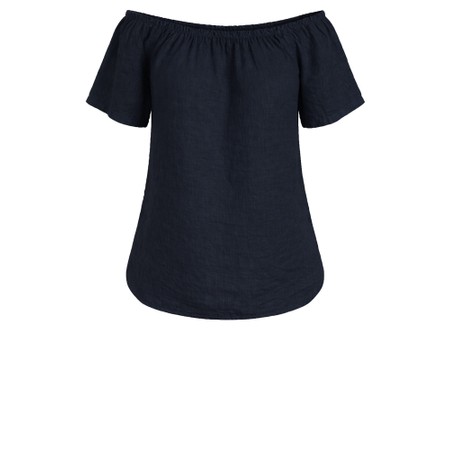 Amazing Woman Ellie Navy Linen Top - Blue