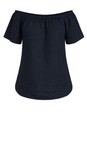 Amazing Woman Navy Ellie Navy Linen Top  
