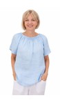 Amazing Woman Ice Blue Ellie Ice Blue Linen Top  