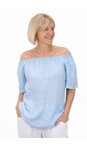 Amazing Woman Ice Blue Ellie Ice Blue Linen Top  