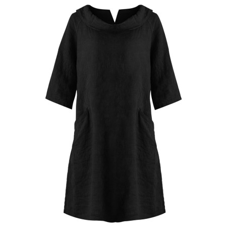 Amazing Woman Celine Black Linen Dress - Black