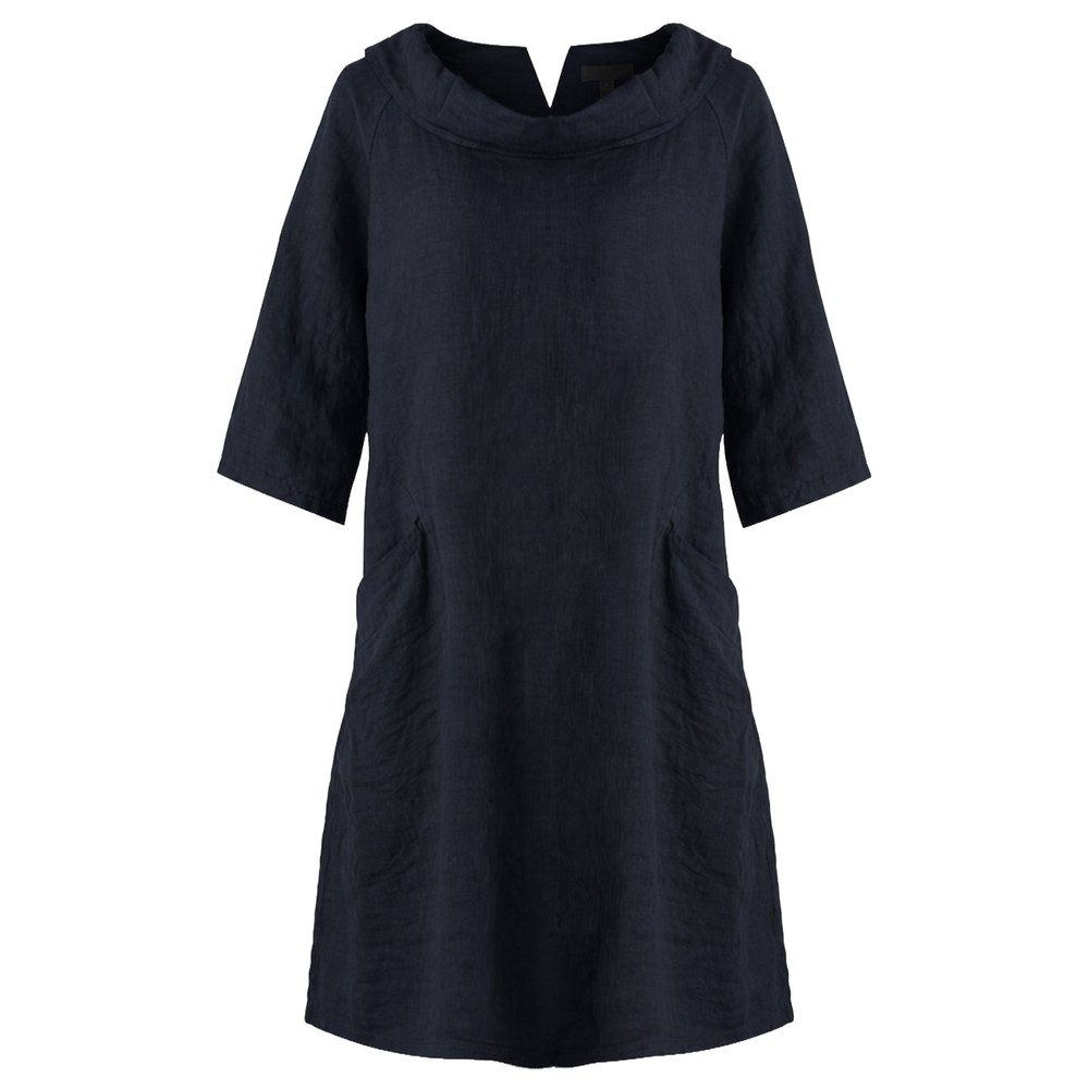 Amazing Woman Celine Navy Linen Dress Navy