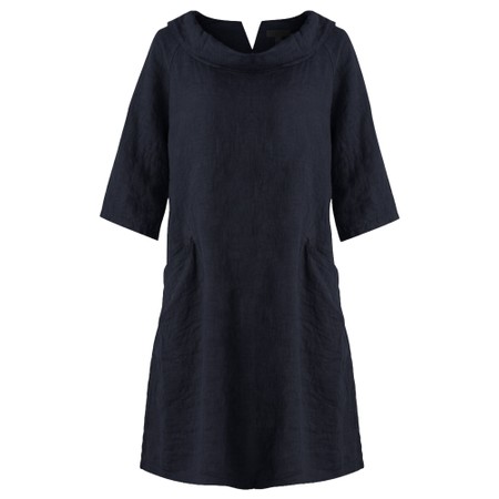 Amazing Woman Celine Navy Linen Dress - Blue