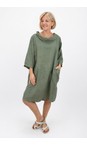 Amazing Woman Khaki Celine Khaki Linen Dress  