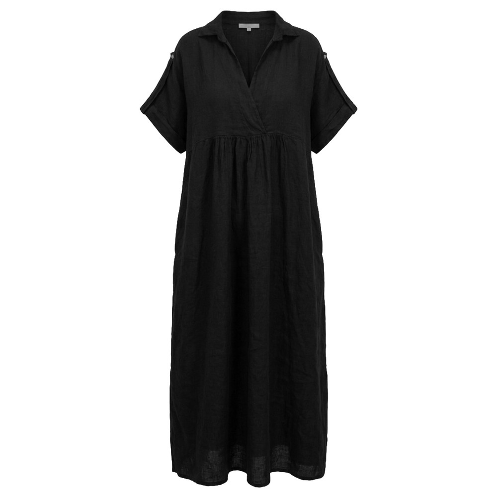 Amazing Woman Camile Black Linen Dress Black 