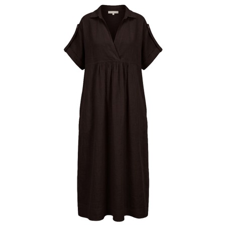 Amazing Woman Camile Chocolate Linen Dress - Brown