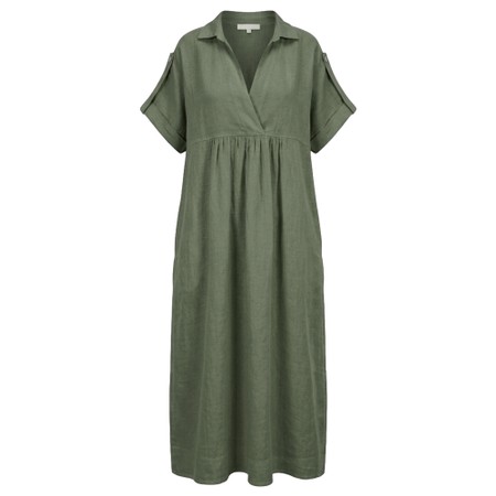Amazing Woman Camile Khaki Linen Dress - Green