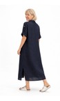 Amazing Woman Navy Camile Navy Linen Dress  