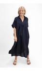 Amazing Woman Navy Camile Navy Linen Dress  