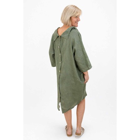 Amazing Woman Celine Khaki Linen Dress - Green
