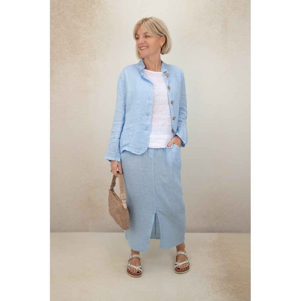 Amazing Woman Odie Ice Blue Linen Skirt Ice Blue