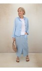Amazing Woman Ice Blue Odie Ice Blue Linen Skirt  