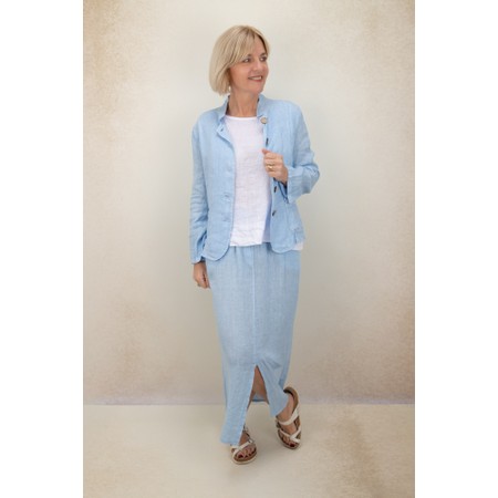 Amazing Woman Odie Ice Blue Linen Skirt - Blue
