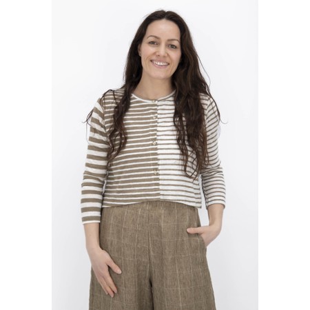 Mama B Cie Cumin Stripe Knit Crop Cardigan - Green