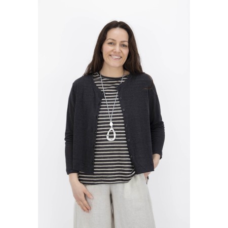 Mama B Crema L Antracite Plain Knit Cardigan - Grey