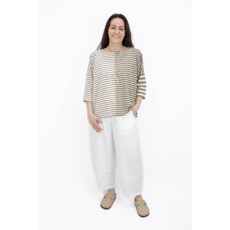 Mama B Rive Oversized Cumin Stripe Top - Green