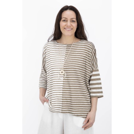 Mama B Rive Oversized Cumin Stripe Top - Green