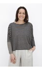 Mama B Antracite Ki Cropped Antracite Stripe Knit Top  