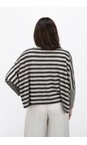 Mama B Antracite Ki Cropped Antracite Stripe Knit Top  
