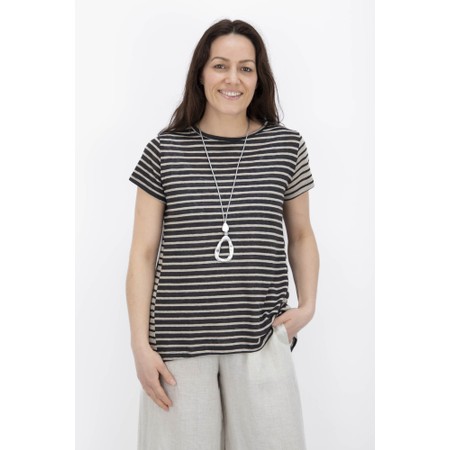 Mama B Casta Antracite Stripe Knit Top - Grey
