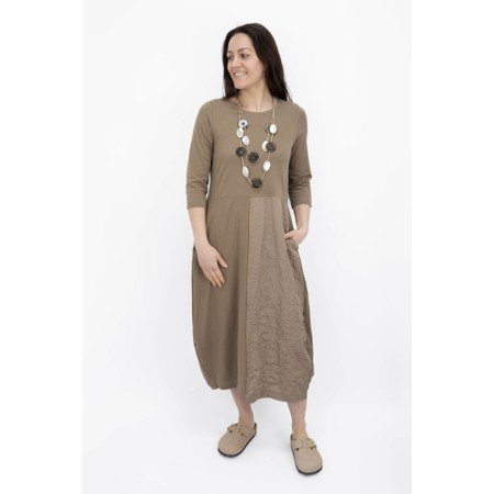 Mama B Denso Cumino Contrast Crush Dress - Beige