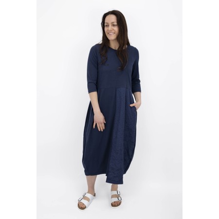 Mama B Denso Blu Contrast Crush Dress - Blue