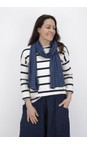Mama B Blu Thin Lumpa Blu Thin Stripe Linen Scarves  