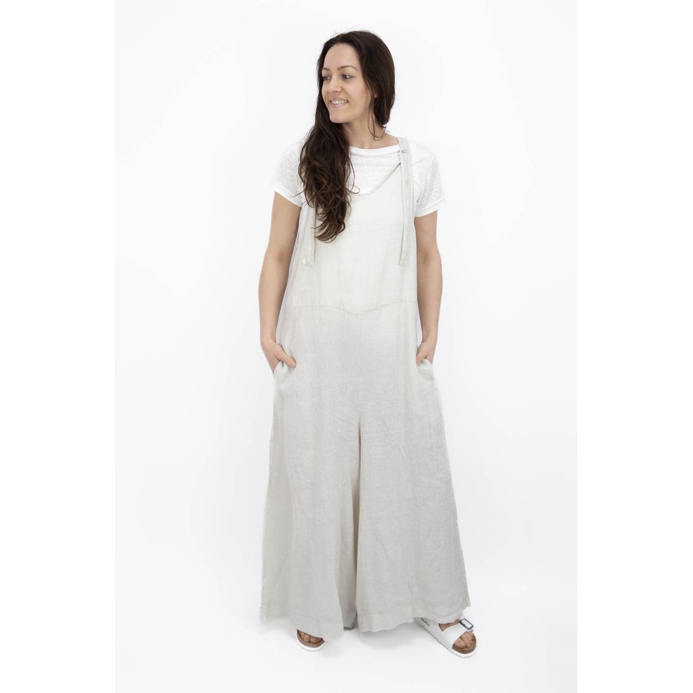 Mama B Finet L Plain Linen Jumpsuit Calce