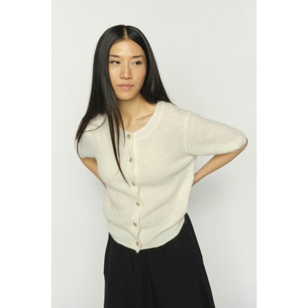 Mos Mosh Thora SS Ecru Knit Cardigan - Beige