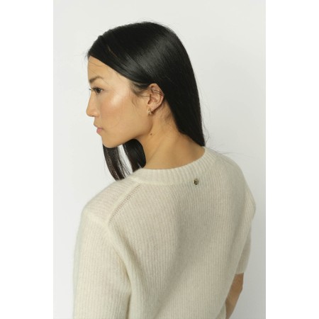 Mos Mosh Thora SS Ecru Knit Cardigan - Beige