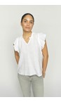 Mos Mosh 101 White Tea Linen White Blouse Top  