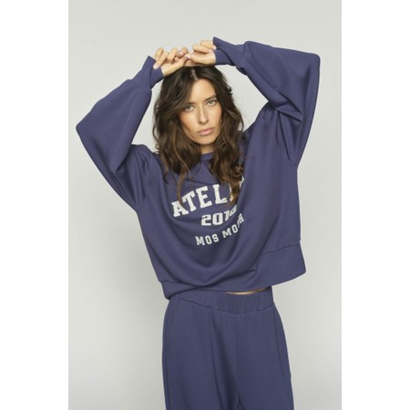 Mos Mosh Nima O-LS Crown Blue Sweatshirt - Blue