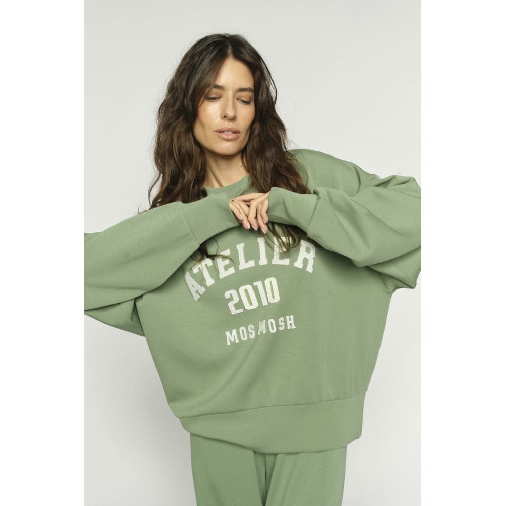 Mos Mosh MM Nima O-LS Turf Green Sweatshirt 846 Turf Green