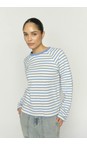 Mos Mosh 431 Ultramarine Lidy O-Long Sleeve Ultramarine Striped Top  