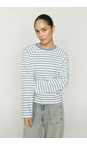 Mos Mosh 431 Ultramarine Lidy O-Long Sleeve Ultramarine Striped Top  