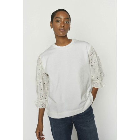Mos Mosh Jaya 3/4 O-Neck Sweatshirt - White