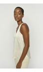 Mos Mosh 180 Ecru Astrid V-Neck Ecru Silk Tank Top  
