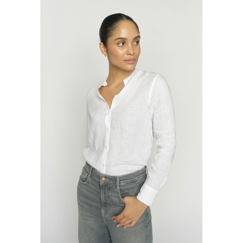 Mos Mosh Artina White Linen Shirt 101 White