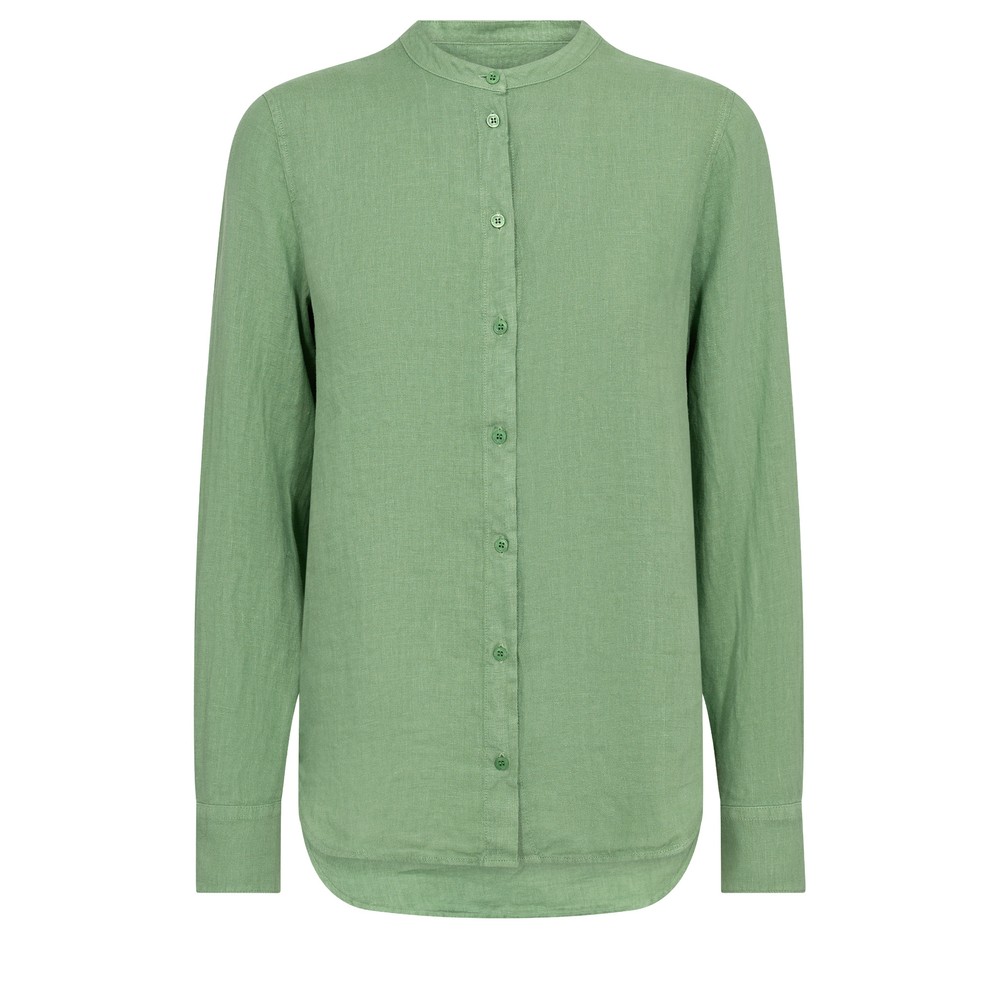 Mos Mosh Artina Turf Green Linen Shirt 846 Turf Green