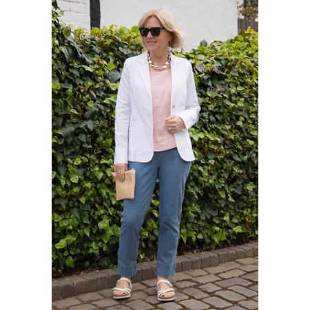 Robell Bella 09 Light Denim Ankle Crop Jean with Cuff - Blue