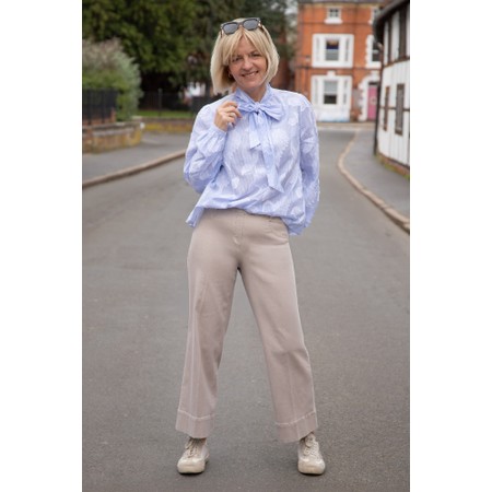 Robell Debby 09 Sand Crop Wide Leg Pull On Jean - Beige