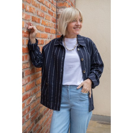 Chalk Kath Navy Stripe Jacket - Blue